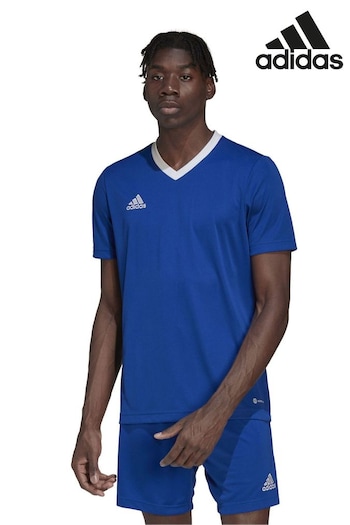 adidas Blue Performance Football Entrada 22 T-Shirt (A31426) | £15