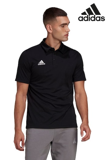 adidas Black Football Entrada Polo Button Shirt (A31428) | £23