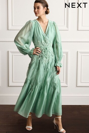 Light Green Lace Waist Dress (A31686) | £110