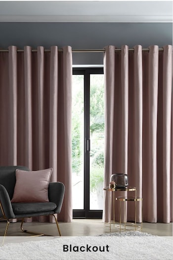 Studio G Blush Arezzo Blackout Eyelet Curtains (A31808) | £68 - £156