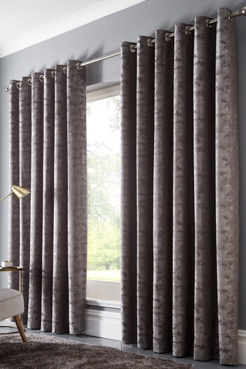 Studio G Charcoal Topia Eyelet Curtains (A31811) | £80 - £220