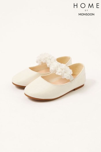 Monsoon Natural Corsage Shimmer Walker Shoes Checkerboard (A32859) | £22