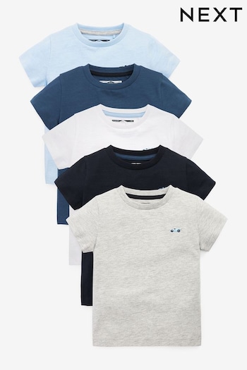 Blue Short Sleeve T-Shirt 5 Pack (3mths-7yrs) (A33198) | £16 - £20