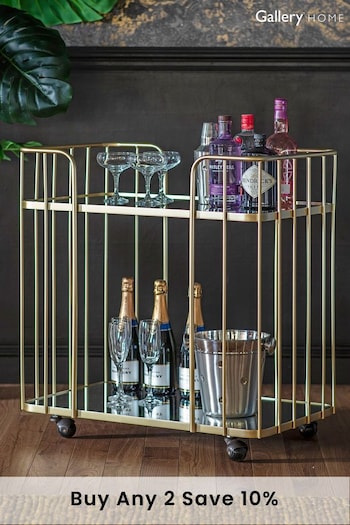 Gallery Home Gold Stolford Drinks Trolley (A33315) | £385