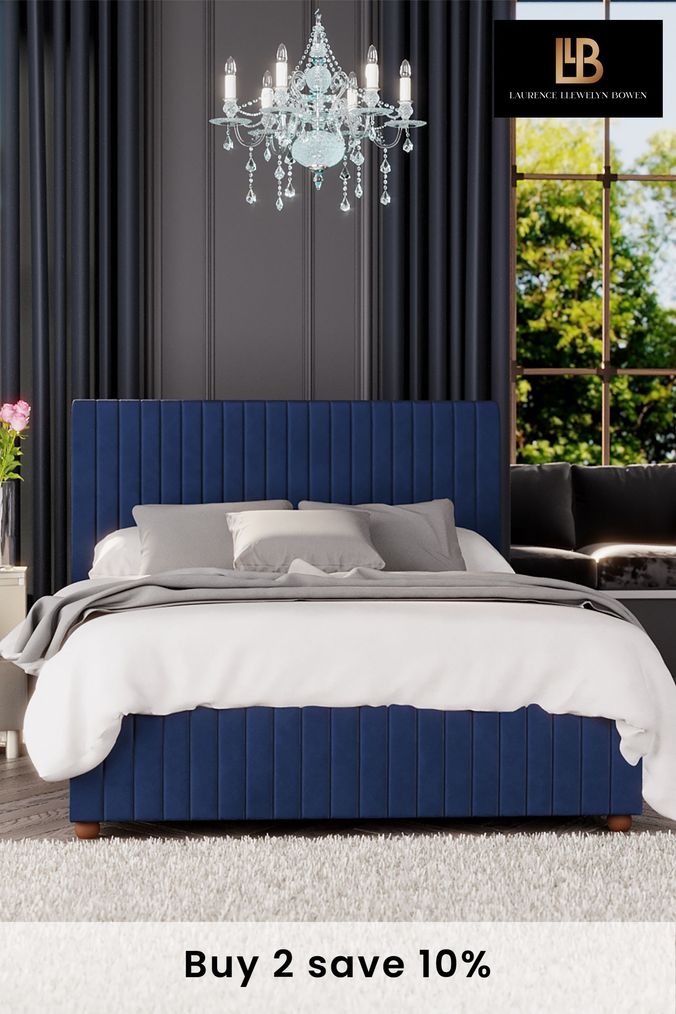 Next blue velvet bed new arrivals