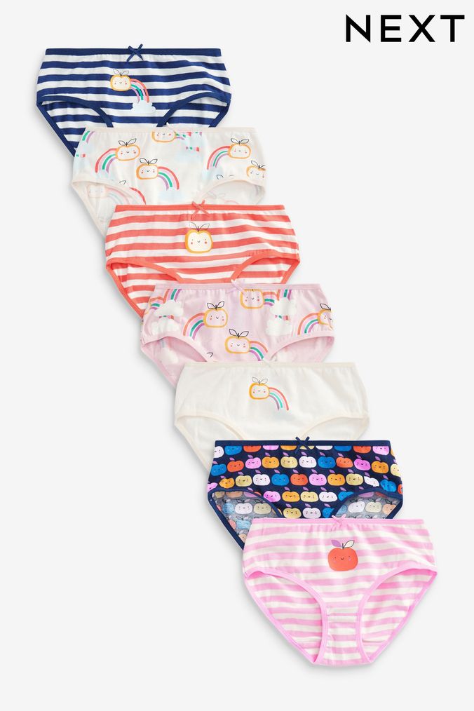 Pink/Navy Blue Bright Fruit Character 7 Pack Briefs (1.5-16yrs) (A33430) | £10.75 - £12.75