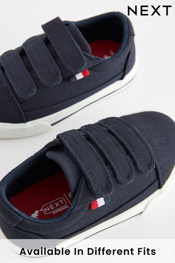 Navy Extra Wide Fit (H) Strap Touch Fastening Shoes (A33806) | £14 - £17