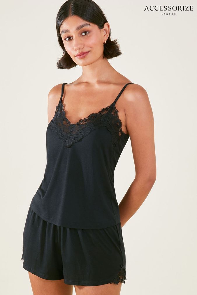 Accessorize Black Lace Trim Pyjama Set (A33989) | £20