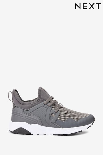 Grey Mesh Elastic Lace Trainers (A34132) | £25 - £36