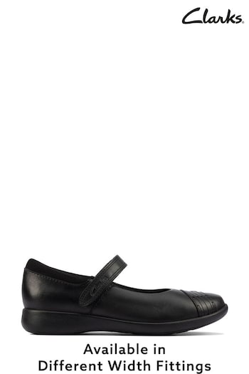 Clarks Black Multi Fit Rainbow Detail Leather Shoes (A34834) | £45