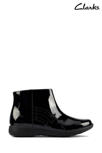 Clarks Black Patent Rainbow Detail Boots (A34860) | £50