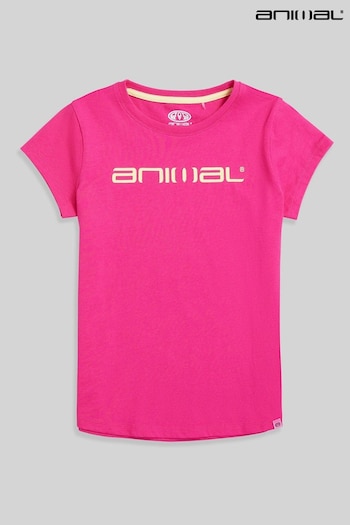 Animal Pink Sienna Organic Logo T-Shirt (A34946) | £15