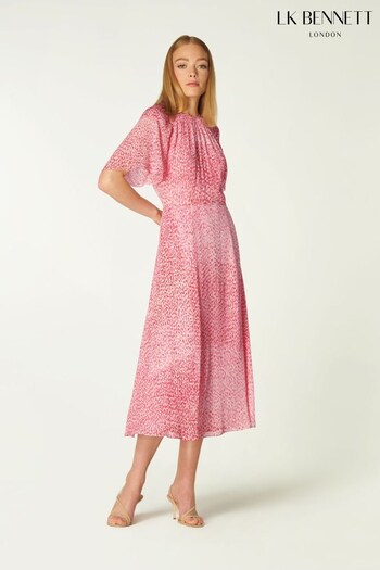 LK Bennett Elowen Delicate Animal Print Dress (A35452) | £329