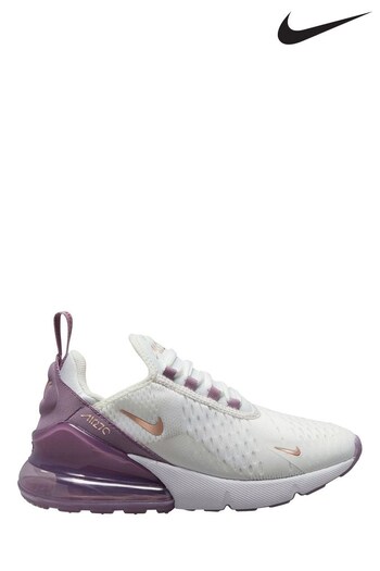 Nike gamma White/Lilac Air Max 270 Youth Trainers (A35868) | £90