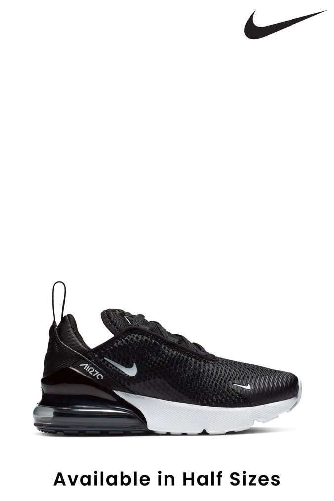 Girls black and new arrivals white nike trainers