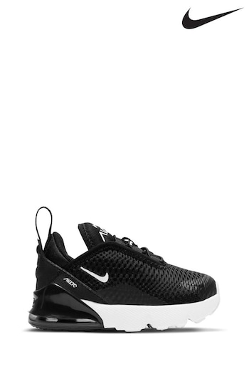 Nike strings Black & White Infant Air Max 270 Trainers (A35876) | £60