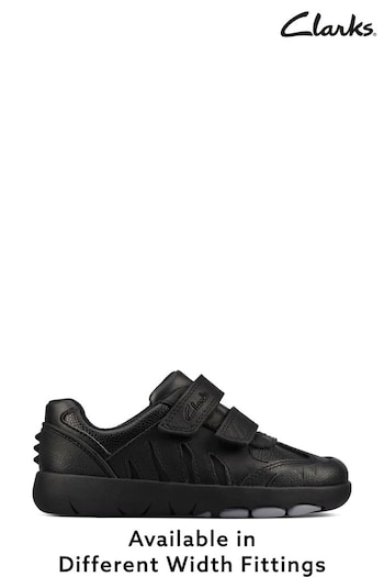 Clarks Black multi fit Dinosaur Sole Leather Toddler Shoes (A36138) | £44
