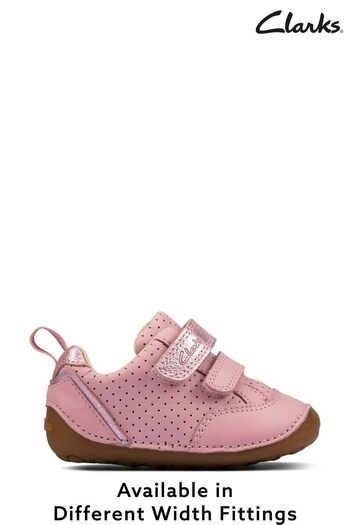 Clarks Pink Toddler Multi Fit metallic Leather Shoes (A36148) | £30