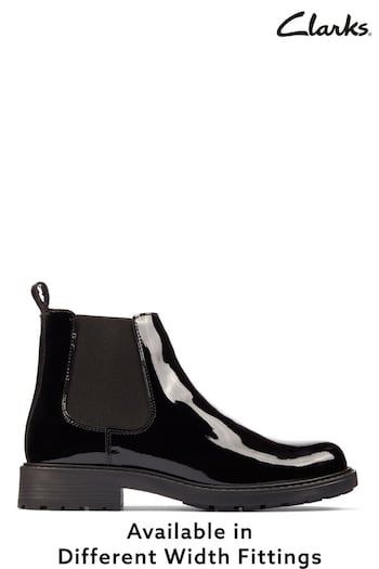 Clarks Black Patent Orinoco2 Lane Boots (A36227) | £89