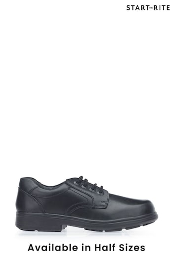 Start Rite Isaac Black Vegan Lace Up School Shoes F Fit (A36279) | £62