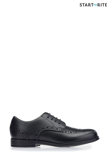 Start-Rite Brogue Pri Lace-up Black Patent Leather School Eden Shoes F Fit (A36288) | £52