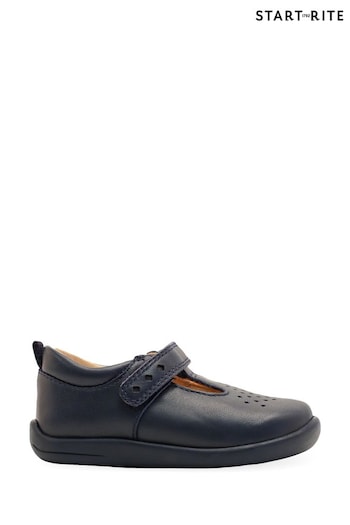 Start-Rite Jigsaw Navy Blue Leather T-Bar First Shoes F Fit (A36291) | £40