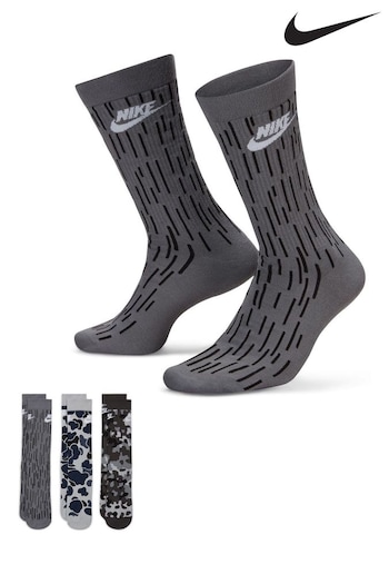 Nike Grey Crew Socks 3 Pack (A36551) | £18