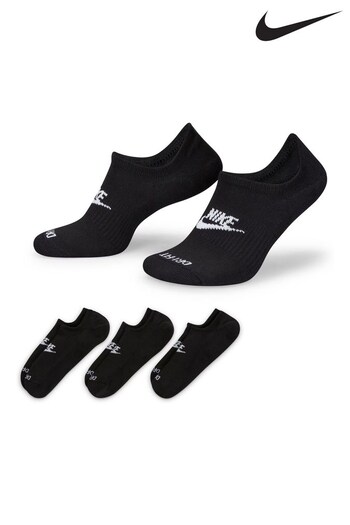 Nike Black Everyday Plus Cushioned Footie rmliges 3 Pack (A36564) | £17
