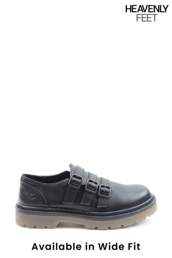 Heavenly Feet Ladies Garrett Black Shoes (A36812) | £45