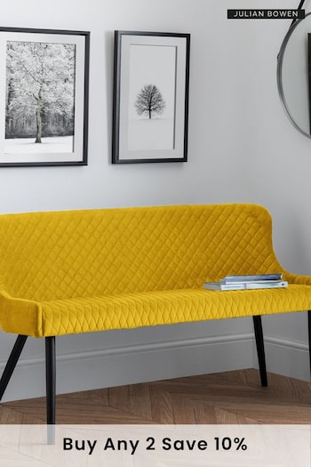 Julian Bowen Mustard Yellow Luxe High Back Bench (A36908) | £350
