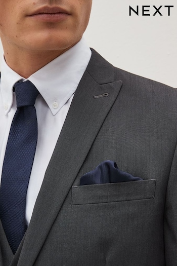 Navy Blue Recycled Polyester Twill Pocket Square (A37558) | £6