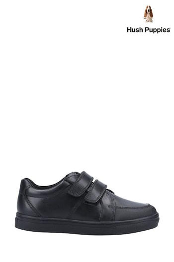 Hush Puppies Black Santos Senior School Shoes (A37981) | £57