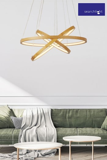 Searchlight Natural Lyra Bamboo 3 Ring LED Ceiling Light Pendant (A38437) | £99