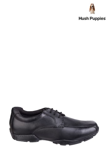 Hush Puppies Black Vincente Senior School Shoes Julbo (A38489) | £57