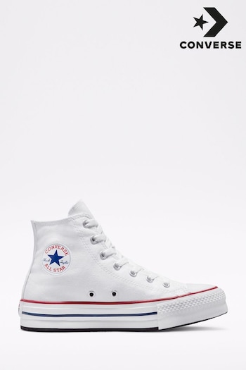 Converse York White Eva Lift High Top Youth Trainers (A39526) | £55