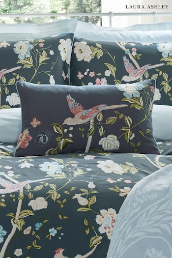 Laura Ashley Midnight Blue Summer Palace Feather Filled Cushion (A40212) | £60