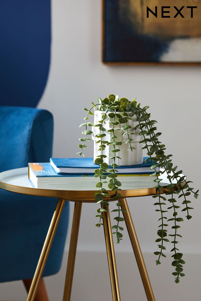 White Artificial Trailing Plant In Ribbed White Pot (A40271) | £15