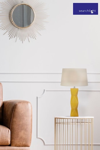 Searchlight Ochre Yellow Asher Table Lamp (A40338) | £89