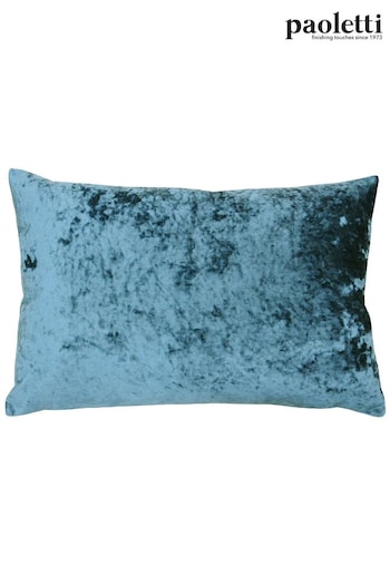 Riva Paoletti Teal Blue Verona Crushed Velvet Rectangular Polyester Filled Cushion (A40552) | £17