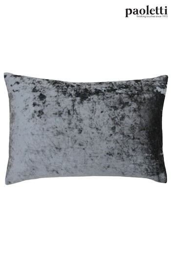 Riva Paoletti Pewter Grey Verona Crushed Velvet Rectangular Polyester Filled Cushion (A40556) | £17