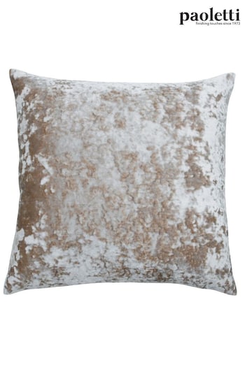 Riva Paoletti Oyster White Verona Crushed Velvet Polyester Filled Cushion (A40571) | £17