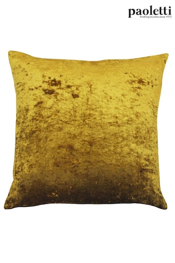 Riva Paoletti Ochre Yellow Verona Crushed Velvet Polyester Filled Cushion (A40572) | £17