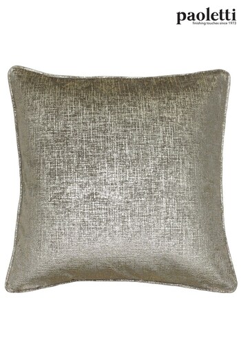 Riva Paoletti Taupe Brown/Gold Venus Metallic Polyester Filled Cushion (A40574) | £17
