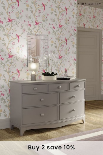 Laura Ashley Pale French Grey Broughton 3+4 Drawer Chest (A40645) | £945