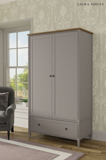 Laura Ashley Pale French Grey Eleanor Two Doors One Drawer Wardrobe (A40671) | £880