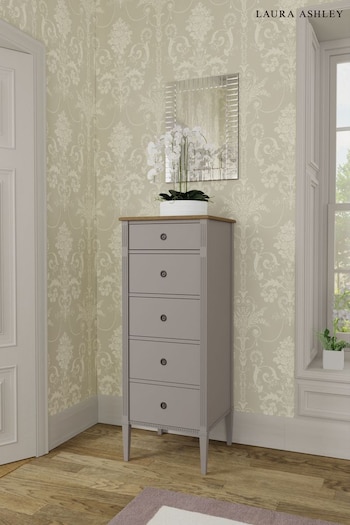 Laura Ashley Pale French Grey Eleanor 5 Drawer Tall Chest (A40672) | £740