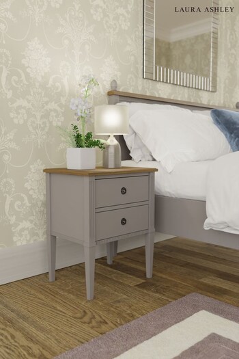 Laura Ashley Pale French Grey Eleanor 2 Drawer Bedside Chest (A40674) | £295