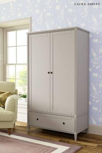 Laura Ashley Sable Grey Eleanor Two Doors One Drawer Wardrobe (A40679) | £880