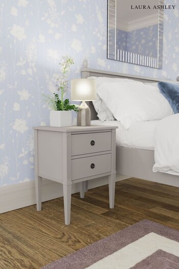 Laura Ashley Sable Grey Eleanor 2 Drawer Bedside Chest (A40682) | £295