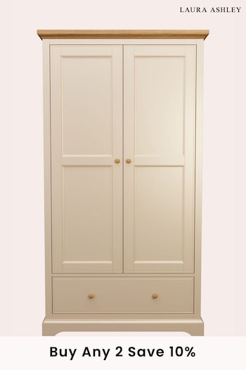 Laura Ashley Cream Oakham Two Doors One Drawer Wardrobe (A40693) | £1,095